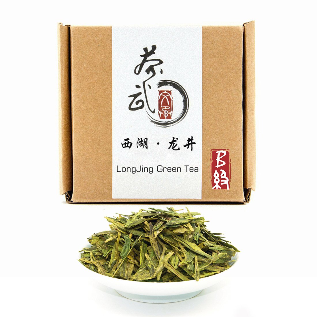 ChaWuWarmSun LongJing Green Tea,3.5oz/100g,Chinese Dragon Well Green Tea Loose Leaf
