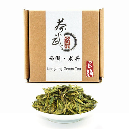 ChaWuWarmSun LongJing Green Tea,3.5oz/100g,Chinese Dragon Well Green Tea Loose Leaf
