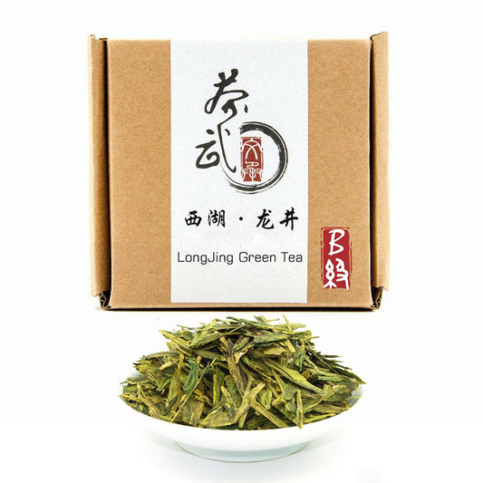 ChaWuWarmSun LongJing Green Tea,3.5oz/100g,Chinese Dragon Well Green Tea Loose Leaf
