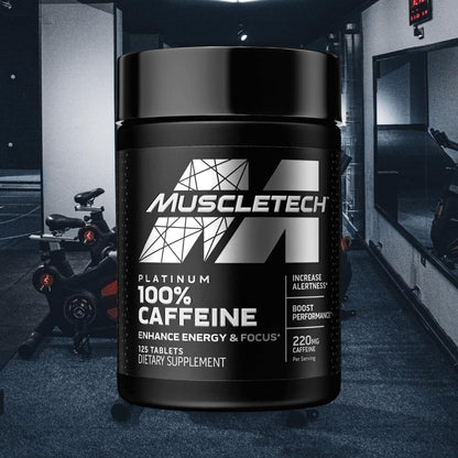 MuscleTech Caffeine Pills, Energy Supplements, Pre Workout Mental Focus + Energy Supplement, 220mg of 100% Pure Caffeine, Sports Nutrition Endurance, 125 Count Packaging May Vary