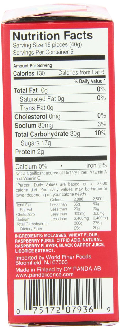 Panda All Natural Licorice Chews Raspberry, 7-Ounce Packages (Pack of 12)