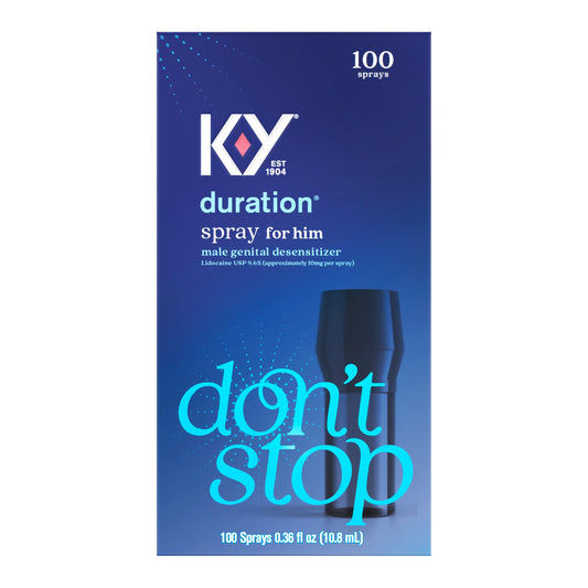 K-Y Duration Delay Spray, Numbing Climax Delay Spray for Men & Lidocaine Desensitizing Spray, Climax Control, Sex Accessories for Adults Couples, Last Longer in Bed, 0.36 FL OZ / 100 Sprays