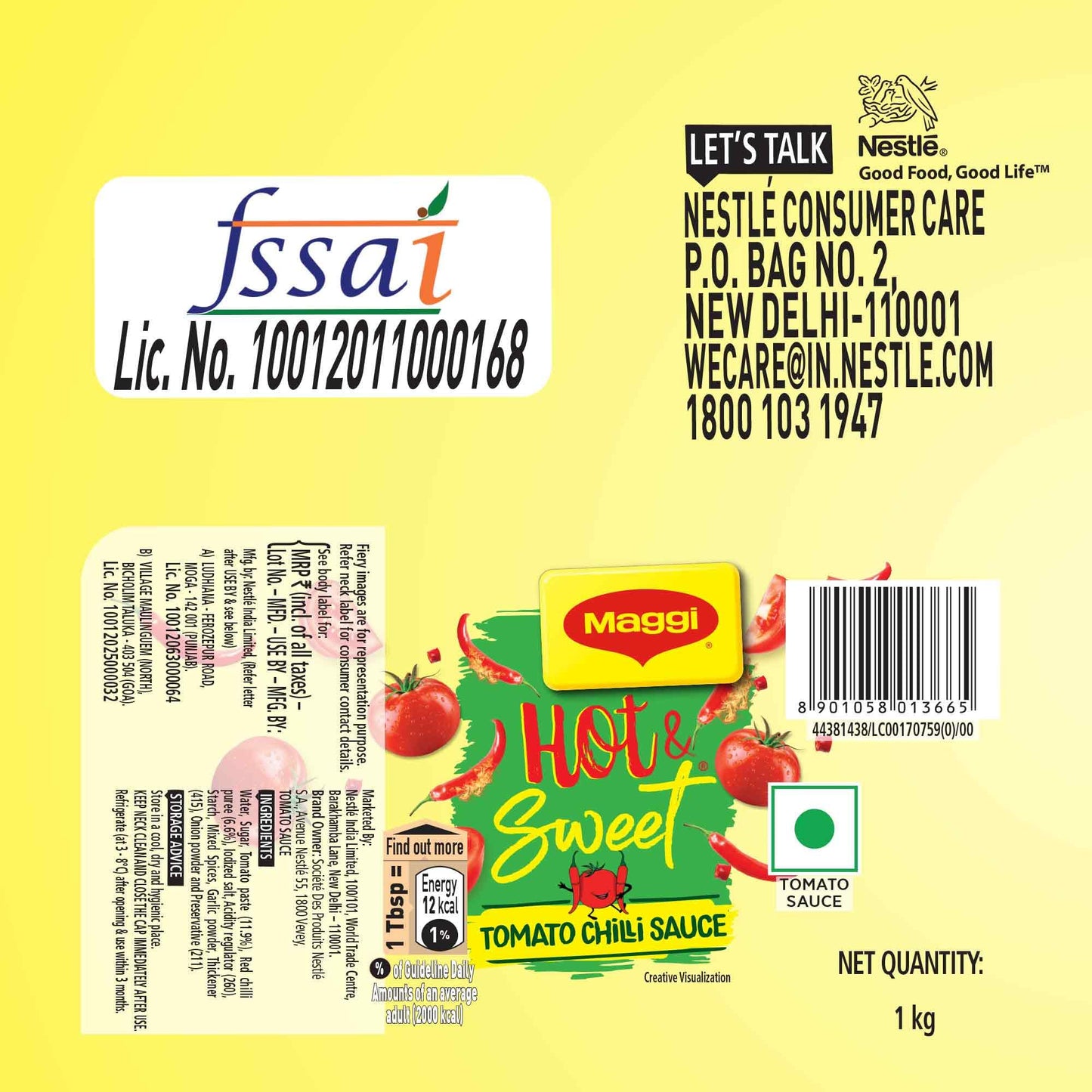 Maggi Hot & Sweet Tomato Chilli Sauce - 1kg., 2.2lb