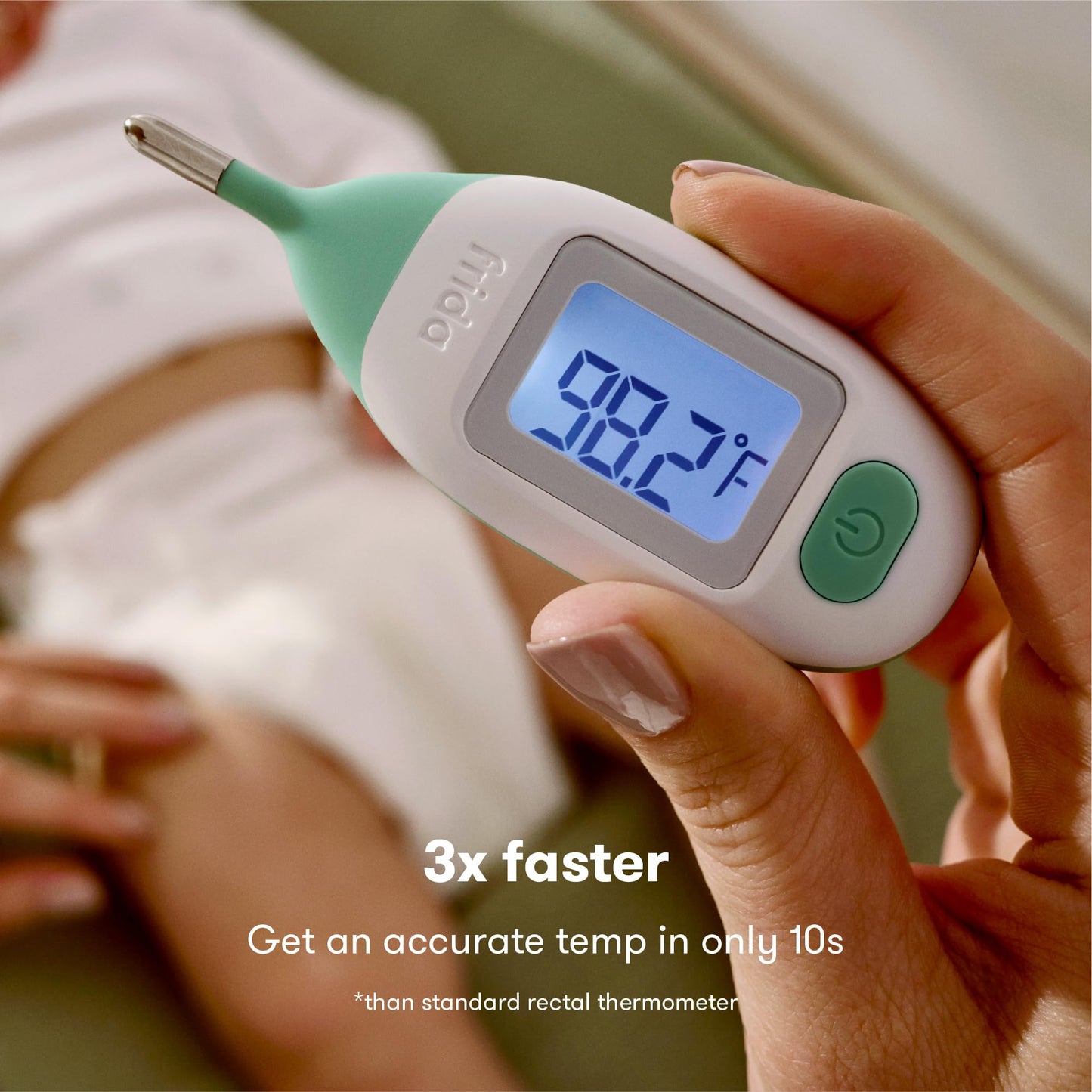 Frida Baby Rectal Thermometer for Babies, Digital Fever Thermometer for Babies, Newborns & Infants, Quick & Accurate Temperature Check, Water Resistant, Clear Case, Memory Holds Last 10 Readings