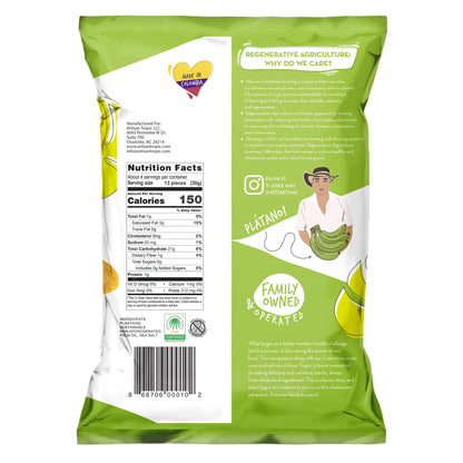 ARTISAN TROPIC Plantain Strips Sea Salt - 2 Pack, 4.5oz - Vegan, Paleo, Gluten Free Chips – Whole 30 Approved Foods Non-GMO Healthy Snack for Lunches, Dipping, Parties - Baked Banana Chips