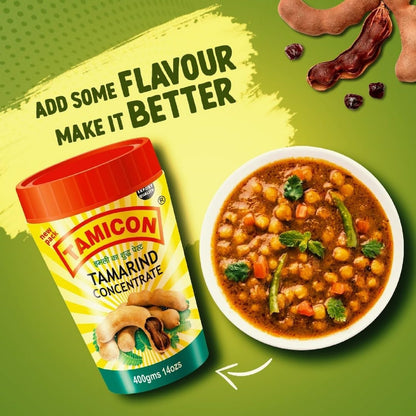 Tamicon Tamarind Concentrate | Tangy & Sour Imli Chutney | South Indian Style Paste | Ideal for Indian Curries, Thai Sauces & Kitchen Recipes | 14 Oz (396.89gm)