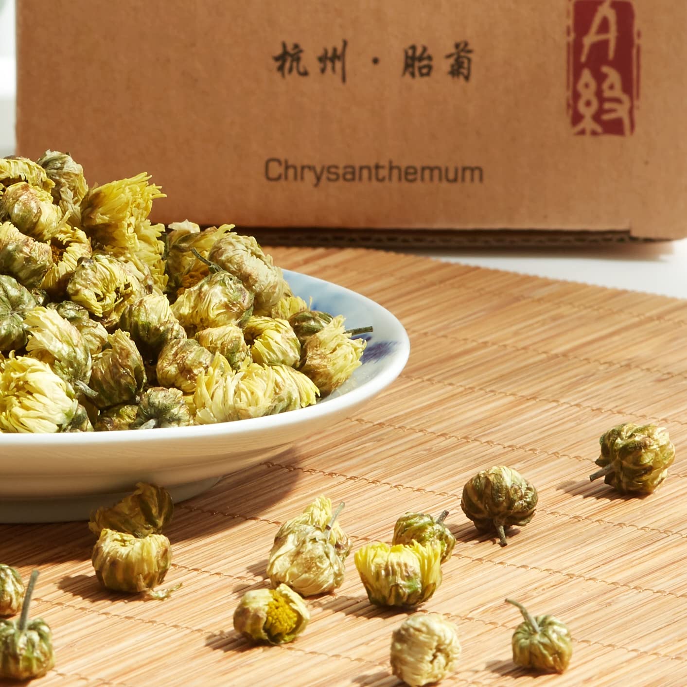 ChaWuWarmSun Chrysanthemum Tea,3.5oz/100g,White Chrysanthemum Bud,HangZhou TongXiang Tai Ju,Chinese Flower Tea