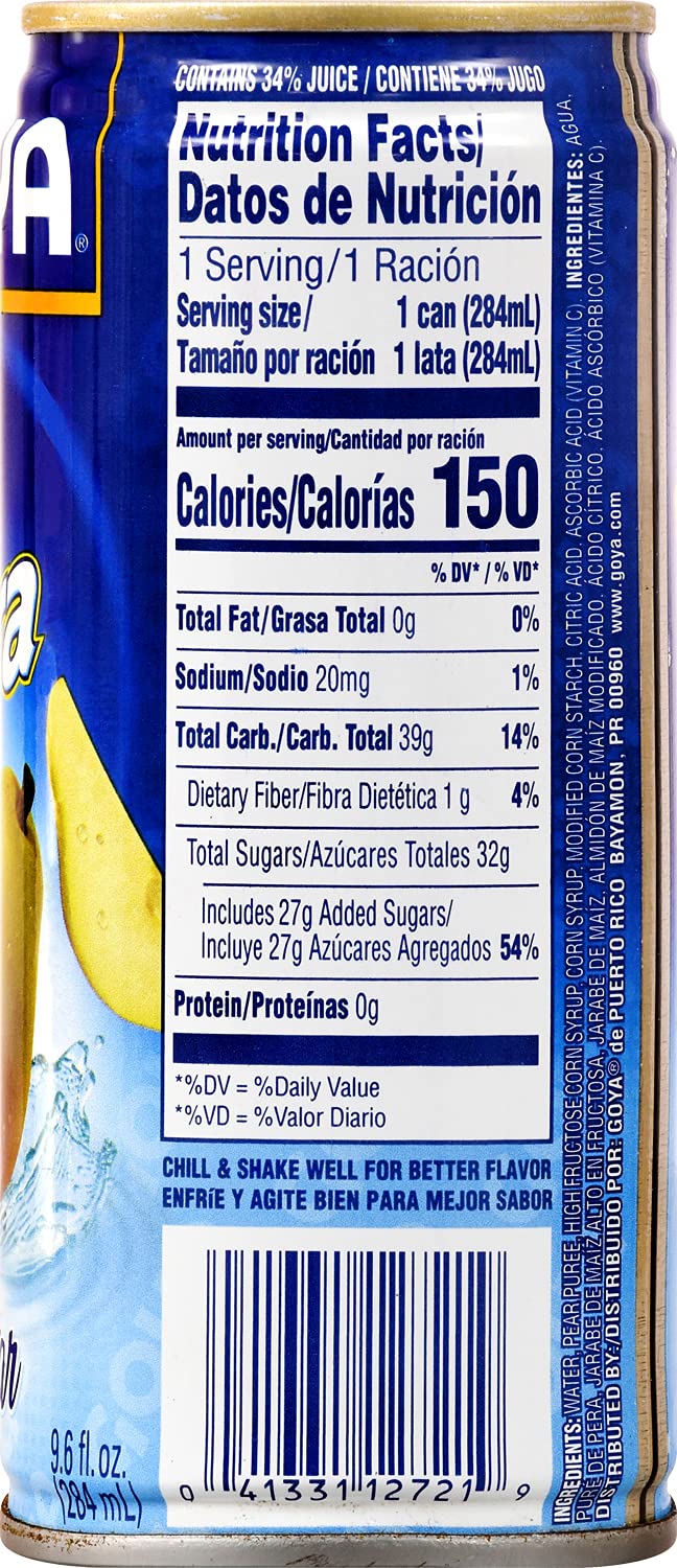 Goya Foods Pear Nectar, 9.6 Fl Oz (Pack of 24)