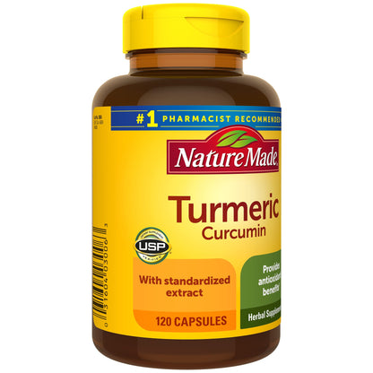 Nature Made Turmeric Curcumin 500 mg, Turmeric Curcumin Supplement for Antioxidant Support, Herbal Supplements, 120 Capsules, 120 Day Supply