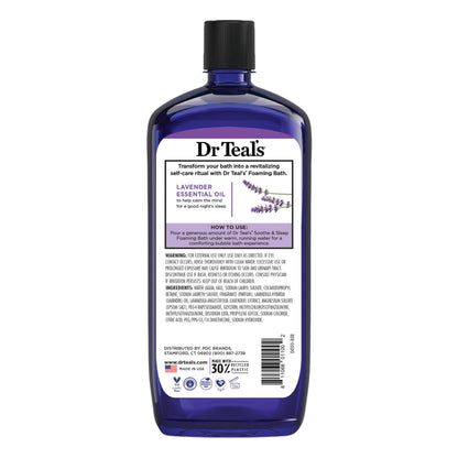 Dr Teal's Foaming Bath with Pure Epsom Salt, Soothe & Sleep with Lavender, 34 fl oz (Pack of 4)