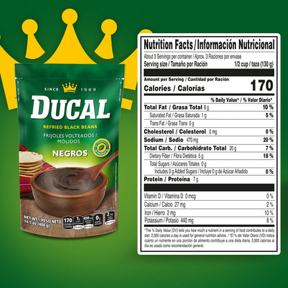 Ducal Refried Black Beans 14.1oz