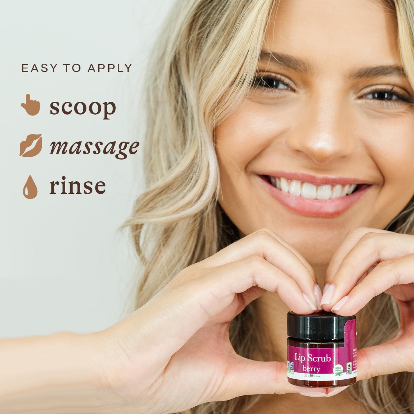 USDA Organic Lip Scrub Berry - USA Made with Natural Ingredients, Valentines Day Gifts, Moisturizing Scrub Exfoliator for Dry Lips, Lip Sugar Scrubber Exfoliator for Smooth Lips, Small Beauty Gifts