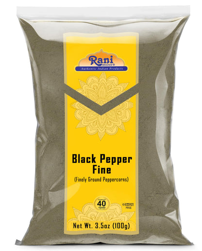 Rani Black Pepper Fine Powder 80 Mesh 3.5oz (100g) ~ All Natural | Vegan | Gluten Friendly | NON-GMO | Kosher | Product of Vietnam