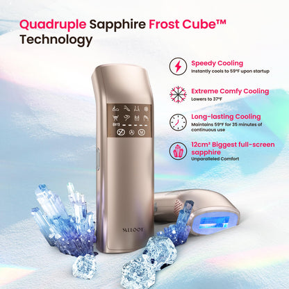 Professional IPL Laser Hair Removal for Women and Men, Super Fast TRIPLE-Pulse, 37°F Sapphire Ice-Cooling, Painless, Permanent Home Hair Removal Device for Face, Bikini, Pubic Trinity 10
