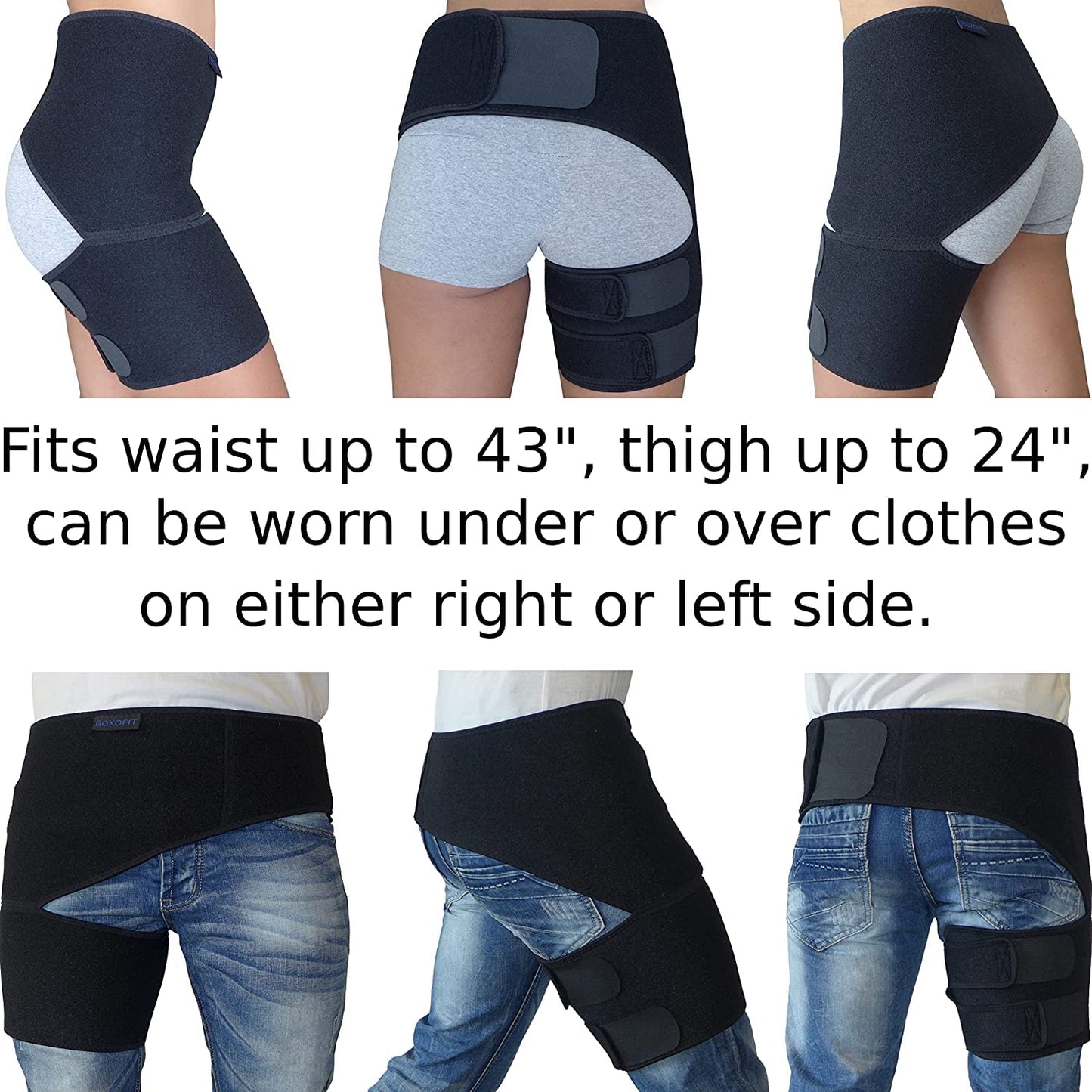 Hip Brace for Sciatica Pain Relief, Thigh Injury, Pulled Groin Muscles, Hip Fleхоr Strain, Hamstring Pull, Sacroiliac SI Joint, Sciatic Nerve, Labral Tear - Compression Support Wrap Stabilizer for Men, Women