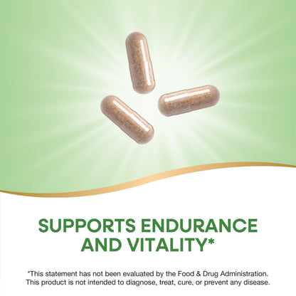Nature's Way Premium Herbal Siberian Eleuthero Root Supplement, Supports Endurance & Vitality*, Adaptogen*, 1,275mg per 3-Capsule Serving, Non-GMO Project Verified, 100 Capsules (Packaging May Vary)