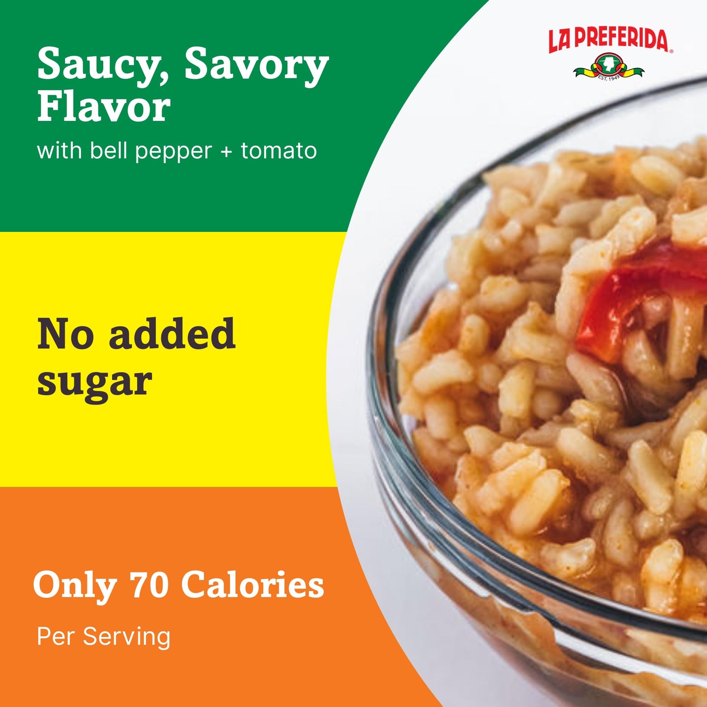 La Preferida Canned Spanish Rice - Quick & Easy, Robust Sauce of Tomatoes, Bell Pepper and Onion. Vegan, Natural ingredients, 15 oz (Pack of 12)
