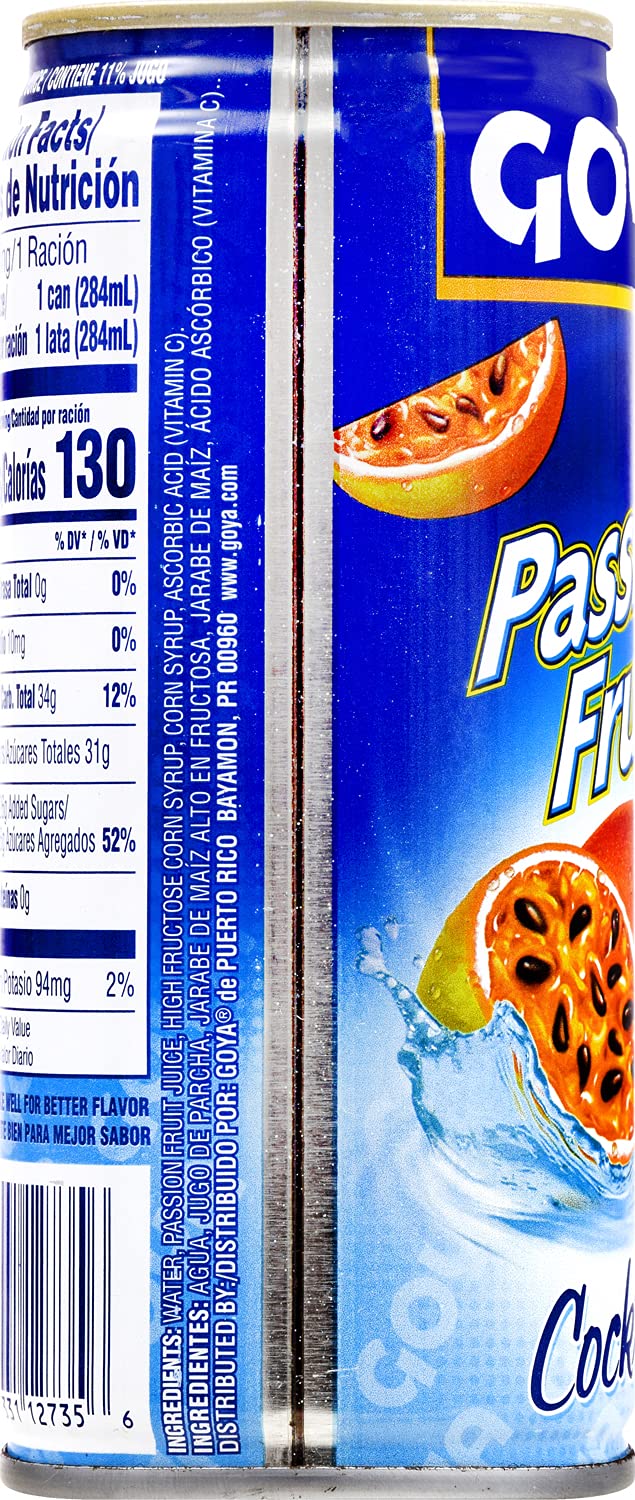 Goya Foods Passion Fruit Cocktail, 9.6 Fl Oz (Pack of 24)