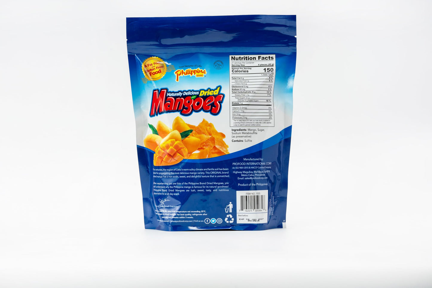 Philippine Brand Naturally Delicious Dried Mangoes Tree Ripened 30 Ounces - Pack of 2