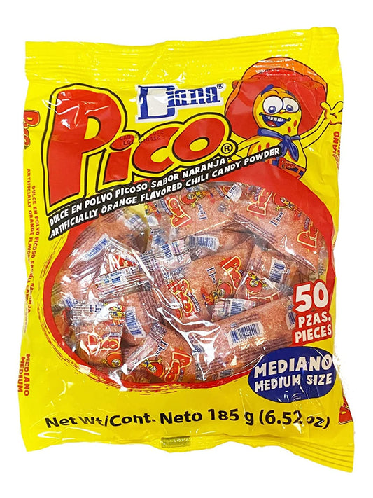 4-pack Pico Mediano, the Original Orange Flavor Hot Candy Powder, 4 Bags of 50-count