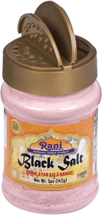 Rani Black Salt Powder (Kala Namak) Mineral 5oz (142g) PET Jar ~ Unrefined, Pure and Natural | Vegan | Gluten Friendly | NON-GMO | Kosher | Indian Origin | Perfect for Tofu Scramble