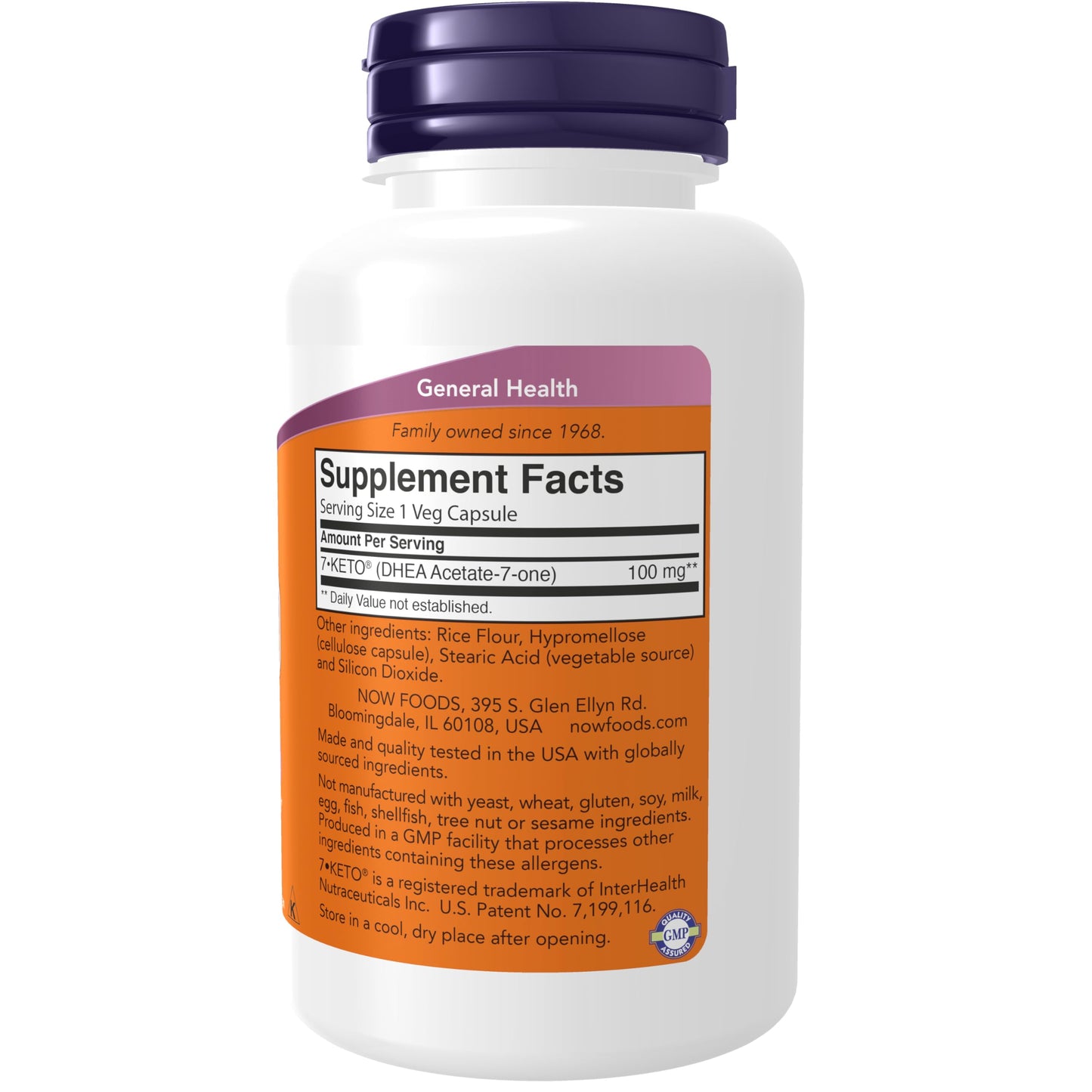 NOW Supplements, 7-Keto (DHEA Acetate-7-one) 100 mg, Weight Management*, 120 Veg Capsules