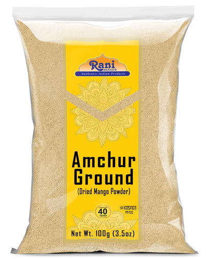 Rani Amchur (Mango) Ground Powder Spice 3.5oz (100g) ~ All Natural, Indian Origin | No Color | Gluten Friendly | Vegan | NON-GMO | Kosher | No Salt or fillers