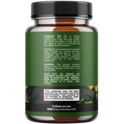 Pure Green Coffee Bean Extract - Super Energizing Green Coffee Extract with 50% Chlorogenic Acid for Antioxidant Healthy Heart Health Mental Focus - Natural Energy Supplement for Adults - 60 Count