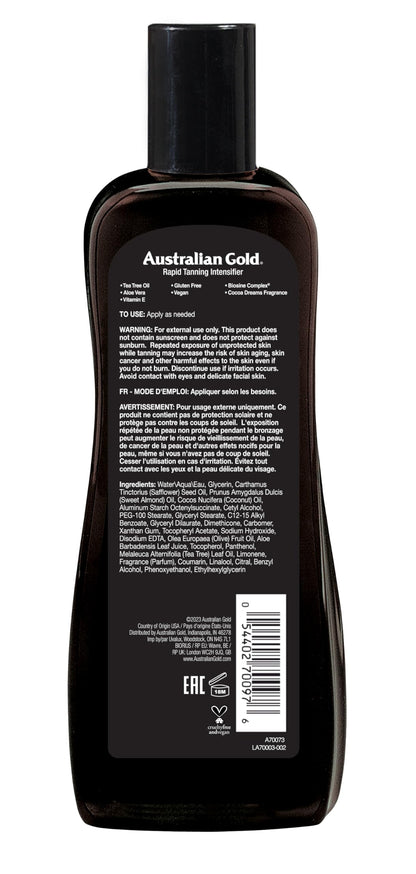 Australian Gold Rapid Tanning Intensifier Lotion, 8.5 Fl Oz | With Tea Tree Oil and Aloe Vera | Vitamin E