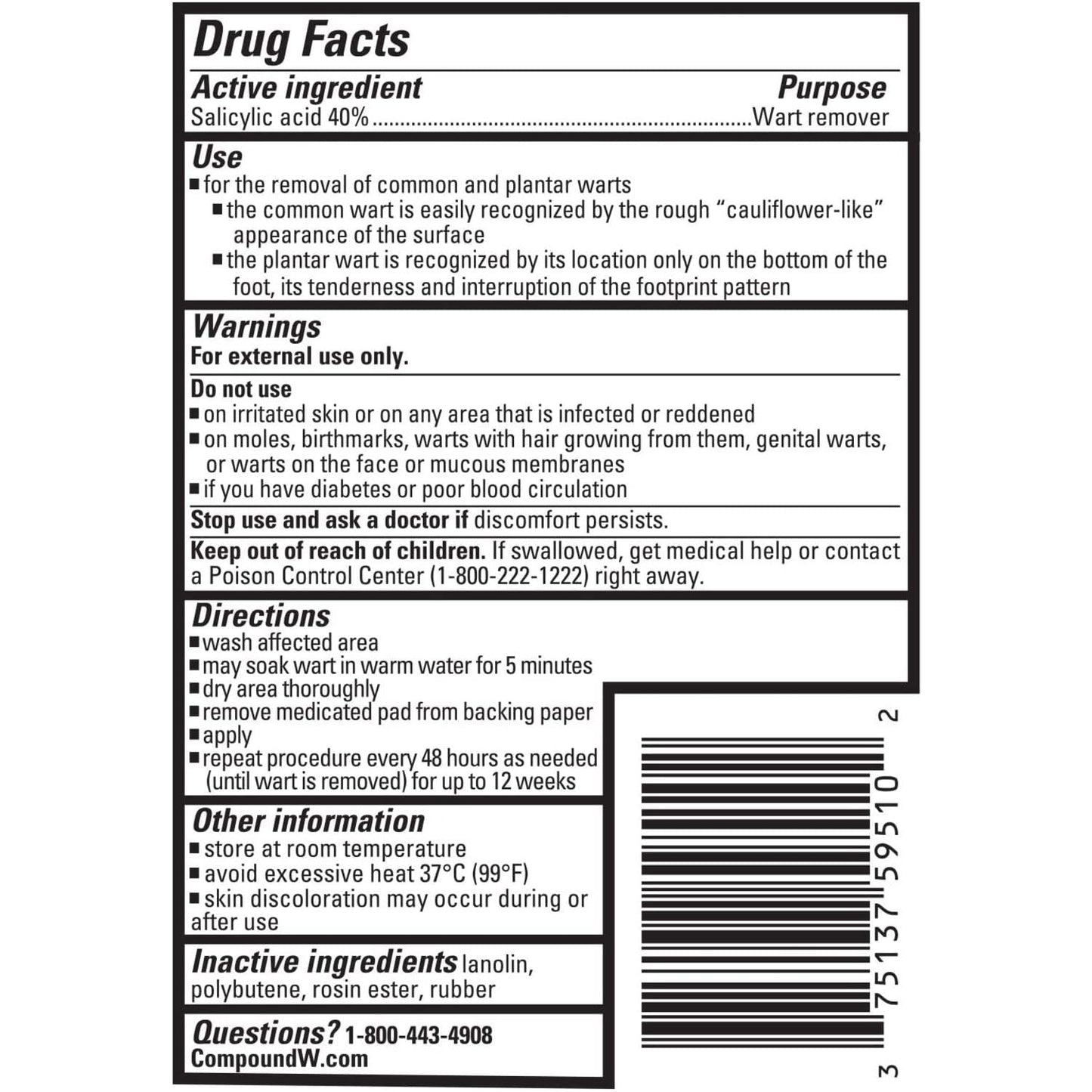 Compound W Wart Remover Maximum Strength One Step Pads with Salicylic Acid, 14 Medicated Pads