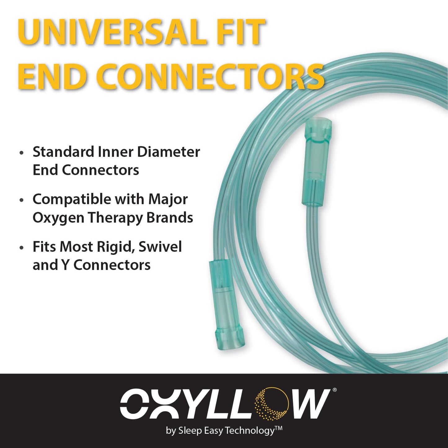 Premium 7 ft Oxygen Tubing - 1-Count - 6-Channel Kink-Resistant Air Flow - High-Visibility Green Tint - Universal End Connectors - Durable, Medical Grade Oxygen Therapy Accessory