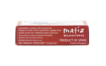 Matiz Pulpo Wild-Caught Pulpo Spanish Octopus in Olive Oil 4.0 Oz, (5 Pack)
