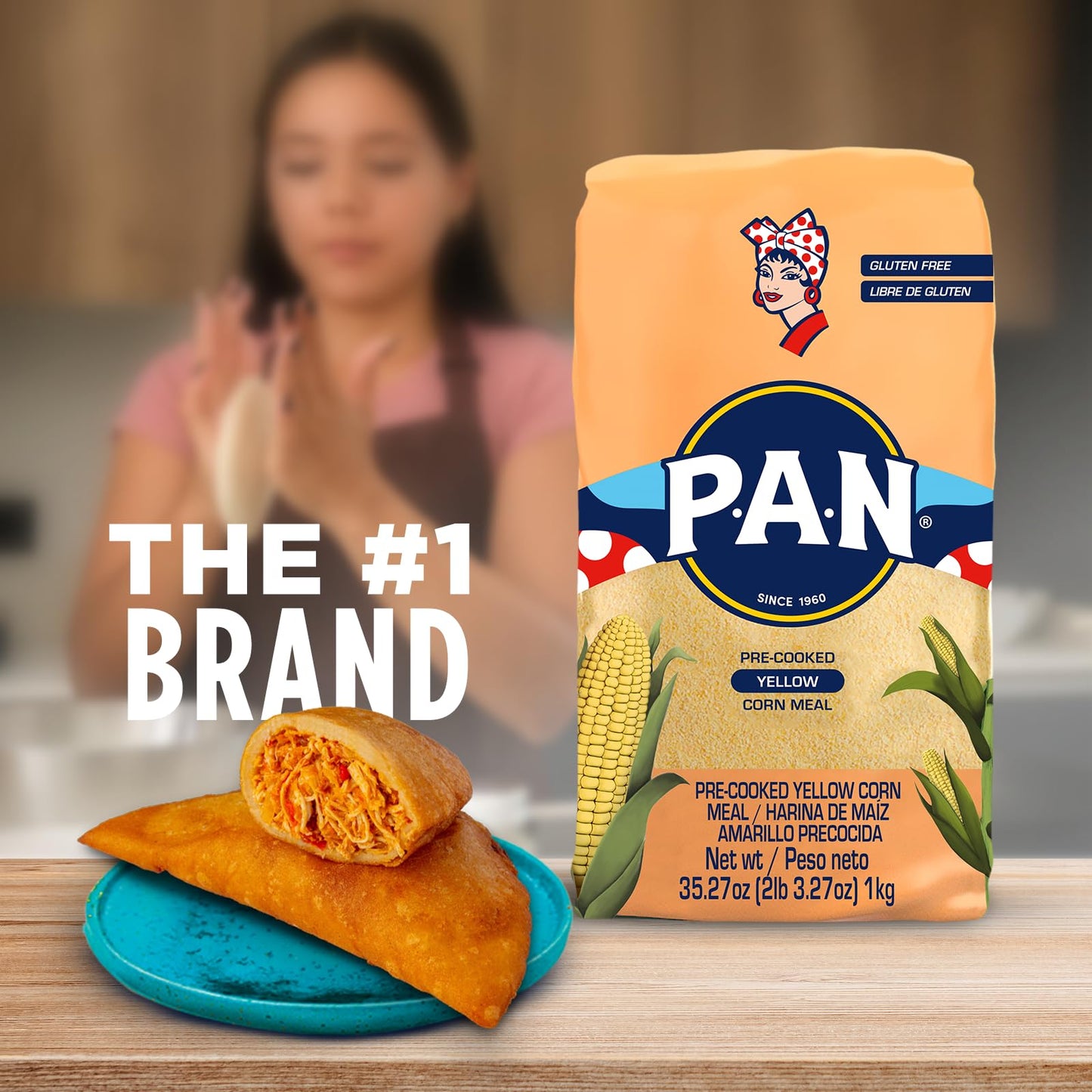 P.A.N. Yellow Corn Meal – Pre-cooked Gluten Free and Kosher Flour for Arepas (2.2 lb/Pack of 1)