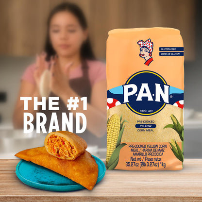 P.A.N. Yellow Corn Meal – Pre-cooked Gluten Free and Kosher Flour for Arepas (2.2 lb/Pack of 1)