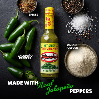 El Yucateco Jalapeño Hot Sauce, Authentic Mexican Green Jalapeo Pepper Sauce, Mild Heat, 5 fl oz, Pack of 1