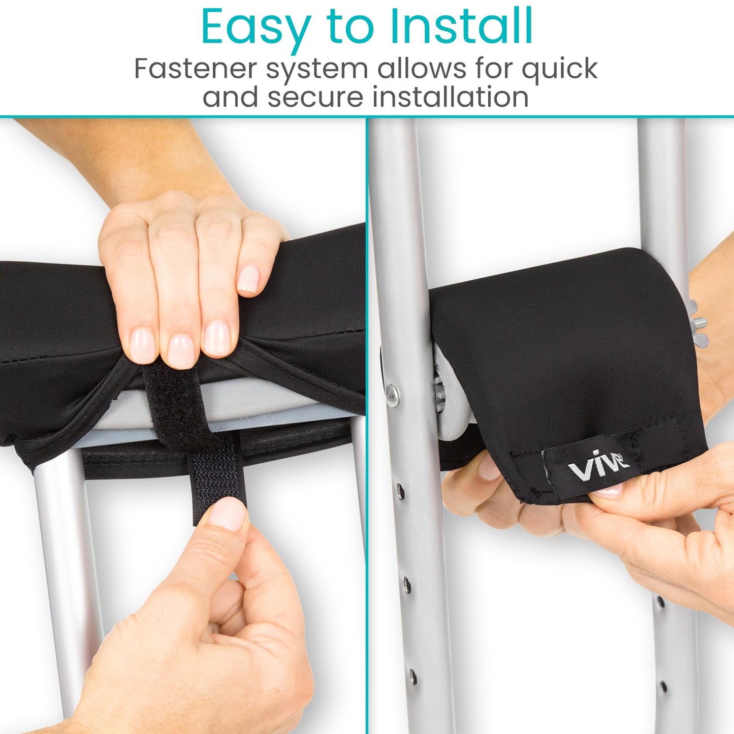 Vive Premium Crutch Pads & Hand Grips - Comfortable, Breathable, Machine Washable Padding - Moisture Wicking & Odor Reducing Pillow Accessory Covers for Adult & Youth Walking Crutches