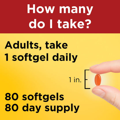 Nature Made CoQ10 200mg Softgels, Dietary Supplement for Heart Health Support, 80 Softgels, 80 Day Supply