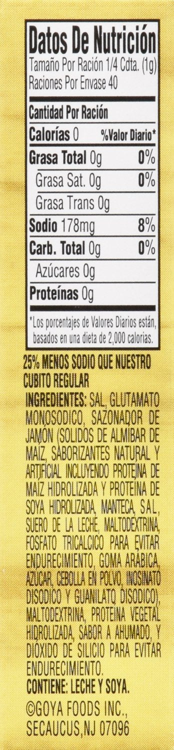 Goya Foods Ham Flavored Concentrate, Reduced Sodium, 1.41 Ounce (Pack of 36)