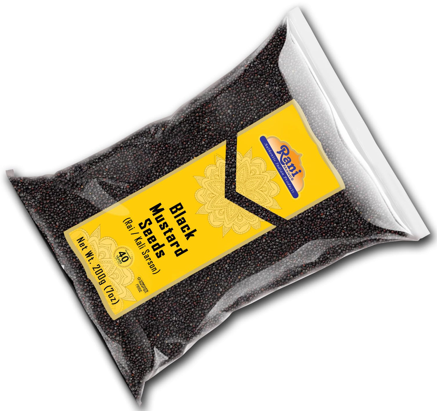 Rani Black Mustard Seeds Whole Spice (Kali Rai) 7oz (200g) ~ All Natural | Gluten Friendly | NON-GMO | Kosher | Vegan | Indian Origin