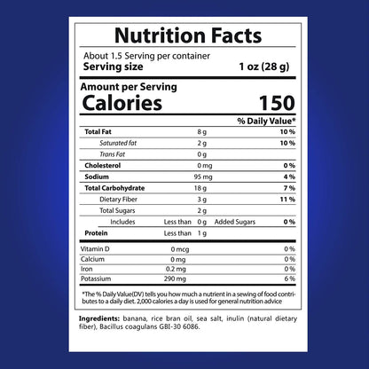 Banana Chips Sea Salt Healthy Chips - 1 Billion Probiotics healthy snacks for adults and kids, Gluten free Vegan Paleo non gmo Unsweetened Dried bananas kids snacks for school by Banana Joe x6