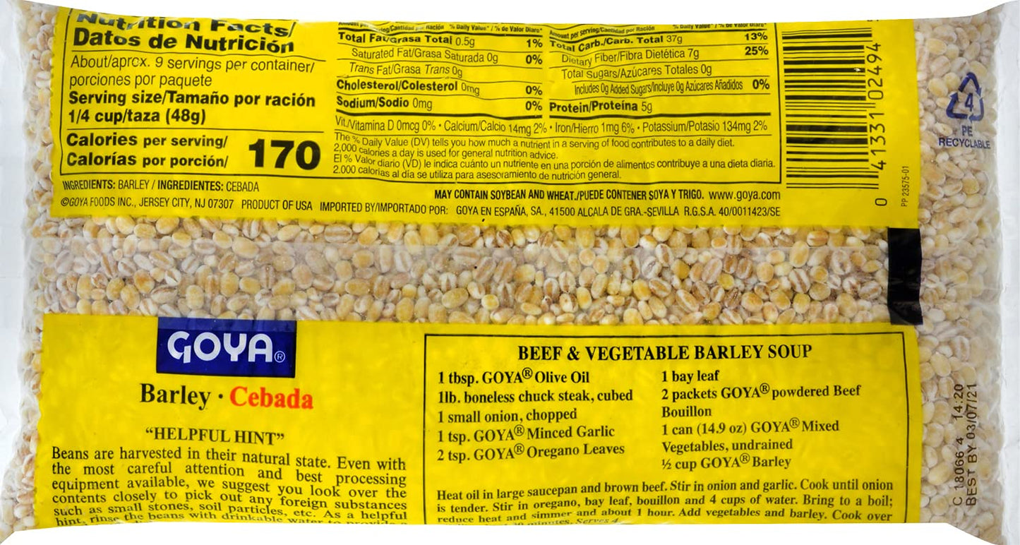 Goya Foods Barley, Dry, 16 Ounce (Pack of 24)