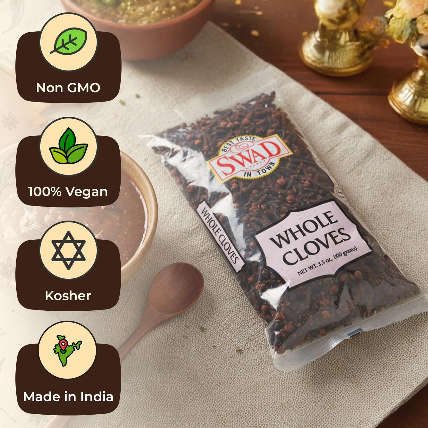 Swad Indian Spice Cloves, Whole, 7 Ounce