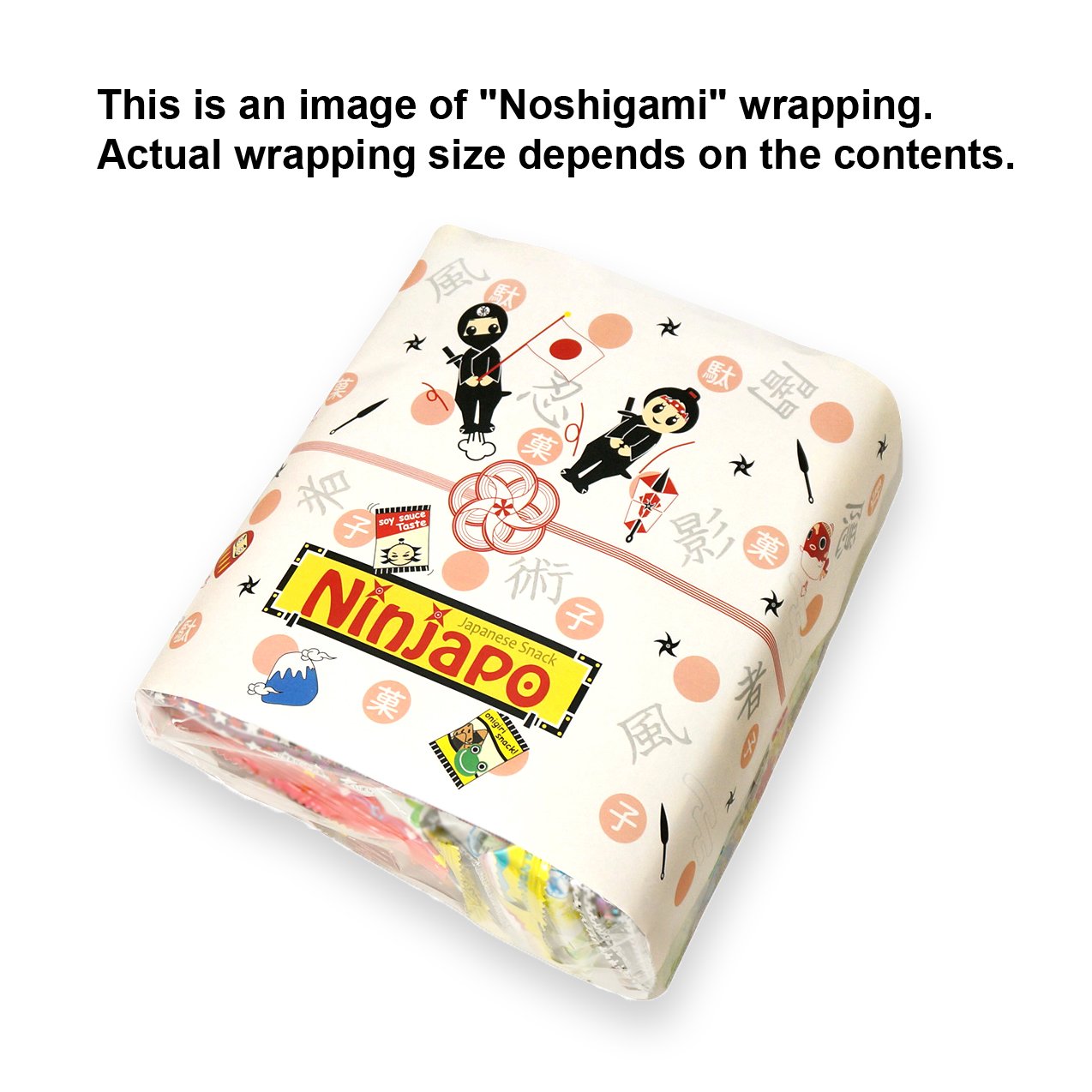 Normal and Wasabi Flavor Set of Kameda Kakinotane Rice Cracker with Peanuts 6 packs: total 200g (7.05oz) + 182g (6.4oz) (Ninjapo Wrapping)