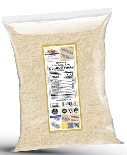 Rani Idly Rava (Parboiled Cream of Rice) 64oz (4lbs) 1.81kg ~ All Natural | Vegan | Gluten Friendly | NON-GMO | Indian Origin