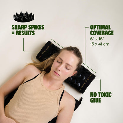 ShaktiMat Classic Acupressure Neck Pillow, Level 2 Intensity in Black, Sustainable & Durable, Relieves Stress & Tension, Promotes Relaxation & Focus