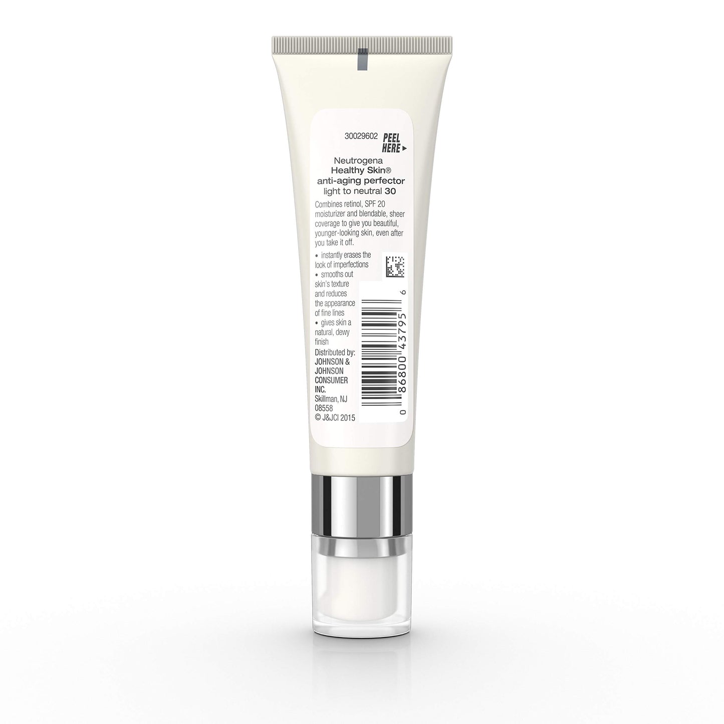 Neutrogena Retinol Treatment & Tinted Facial Moisturizer, Healthy Skin Anti-Aging Perfector, Broad Spectrum SPF 20 Sunscreen & Titanium Dioxide, Blendable Sheer Coverage, 30 Light to Neutral, 1 fl. Oz
