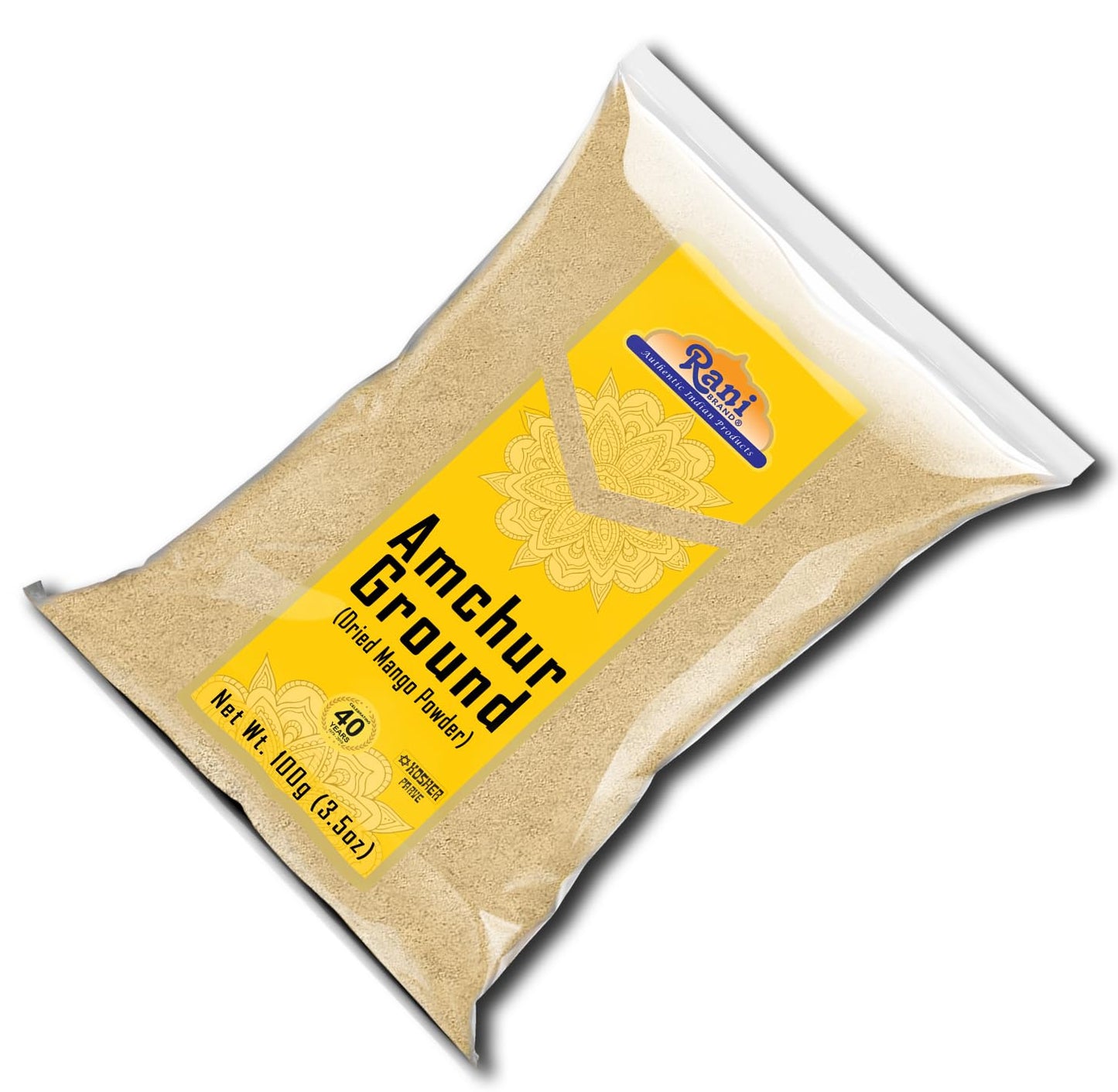 Rani Amchur (Mango) Ground Powder Spice 3.5oz (100g) ~ All Natural, Indian Origin | No Color | Gluten Friendly | Vegan | NON-GMO | Kosher | No Salt or fillers