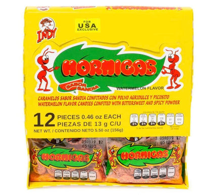 2 Packs - Hormigas Watermelon Flavor Mexican Candies Confited with Spicy Powder 24 pcs