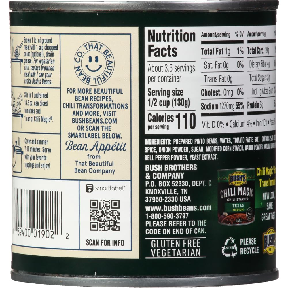 Bush’s Campfire Style Chili Magic Chili Starter 15.5 oz. (Pack of 6)