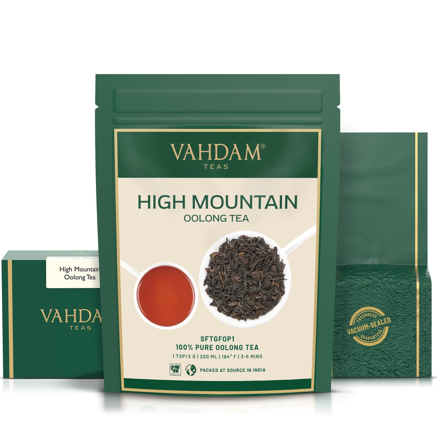 VAHDAM, High Mountain Oolong Tea Leaves From Himalayas (50+ Cups, 3.53oz) Strong & Robust Oolong Tea | High Elevation Grown | Vacuum Sealed | Brew Hot, Iced, Kombucha Tea | Loose Leaf Tea